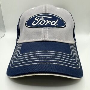 Ford V8 Navy Blue Grey Embroidered Baseball Hat Cap Open Road Brands Adjustable